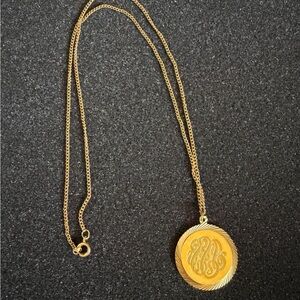 Vintage Monogram Pendant Necklace
